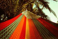 Nethængekøje af farvet bomuldstråd i jumbo størrelse.