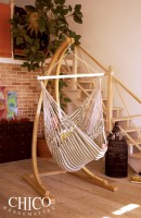 Hængekøjestol lavet af blødt bomuld smigret af stil og design.